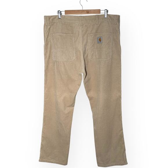 CARHARTT WIP Corduroy Simple Pants Straight Leg Baggy Skater Hippie Khaki Beige - Picture 5 of 12